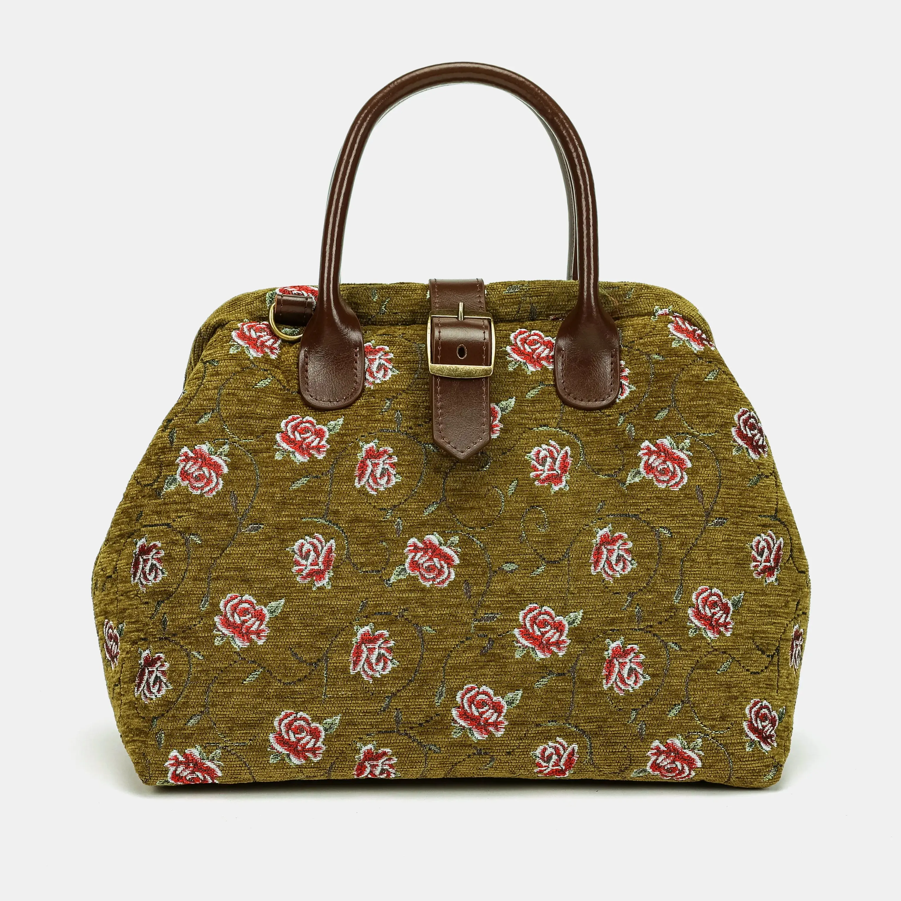 Climbing Rose Avocado Carpet Handbag Purse