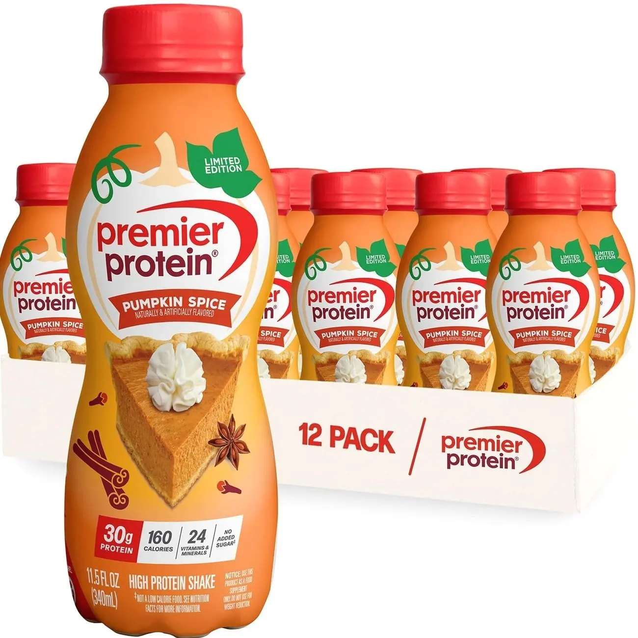 Premier Protein LIMITED EDITION 30g Shake, Pumpkin Spice, 12 Pac