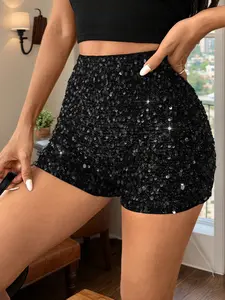 Women's Sequined Hot Pants, Sexy Bodycon Shorts, Fashionable Summer Wear, Perfect for Parties and Nightouts