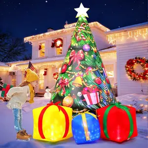 7.8 FT Christmas Inflatables Tree Outdoor Decorations Blow Up Christmas Tree Gift Box Yard with Colorful Light for Holiday Party Indoor Garden Lawn Decor (Pink)XXUNIVERSE GOODS10