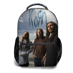Korn-Band-Backpacks for Girls, Cute School Backpack for Girls Boys, Aesthetic Bookbag for Teens, Lightweight Classic Backpack for Travel, Work, Picnic A-34