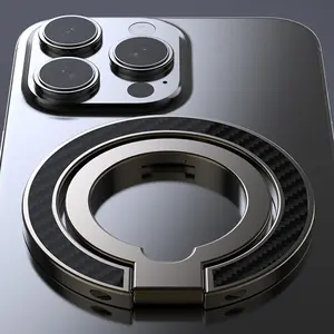 Dual-Sided Strong Magnetic Phone Ring Holder, Compatible with Magsafe, Foldable Design, 360 Degree Rotation, Portable Metal Magnet Mount, Magnetic Phone Stand, Magnetic Smartphone Holder