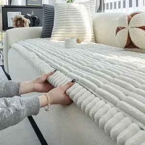 Classic Design Thick Plush Sofa Cover, Modern Anti-Slip Sofa Protector, Soft Pet-Friendly Couch Pad, Bedroom Living Room Use, All Seasons, Sofa Couch Covers