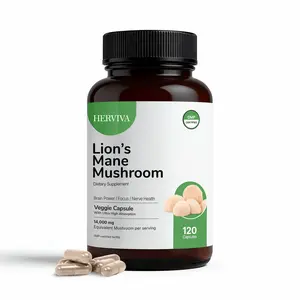 Herviva Lion's Mane Mushroom 14,000 mg Raw Equivalent 120 Capsules 2-Month Supply High-Potency Brain & Mood Balance Non-GMO Gluten-Free Veggie Capsules
