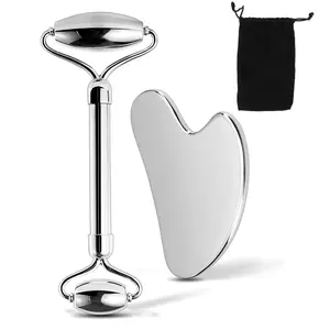 304 Stainless Steel Facial Roller Metal Scratching Tool Set, Facial Care Tools, Face and Body Care, Promotes Lymphatic Circulation, Relieves Facial Tension, Durable