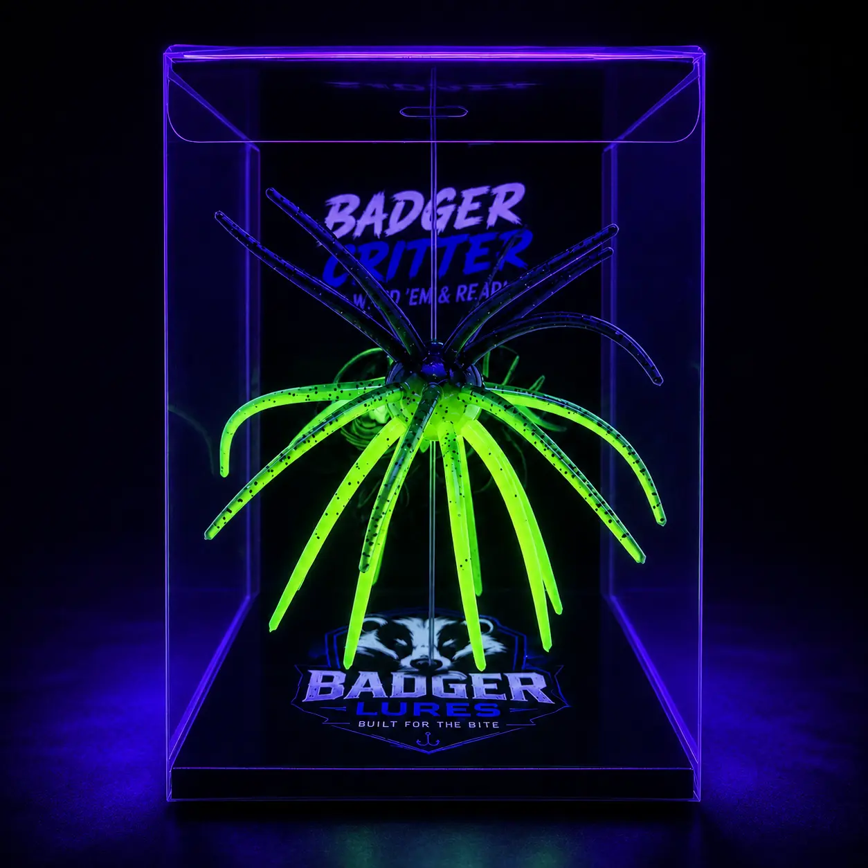 Badger Urchin Bait 20mm TPE – UV Reactive Green Pumpkin Chartreuse