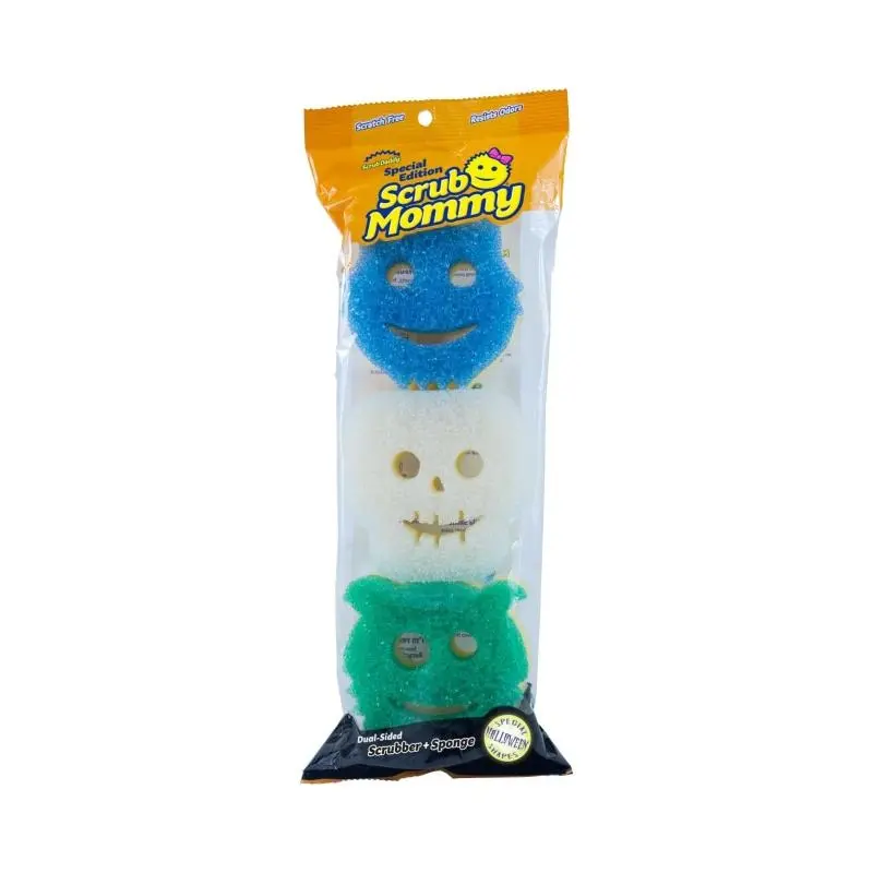 Scrub Daddy Scrub Mommy Special Edition Halloween Cleaning Scrubber - 3ct Scratch-Free Multipurpose BPA-Free Polymer Foam Dish Sponge - Stain & Odor Resistant Kitchen Sponge