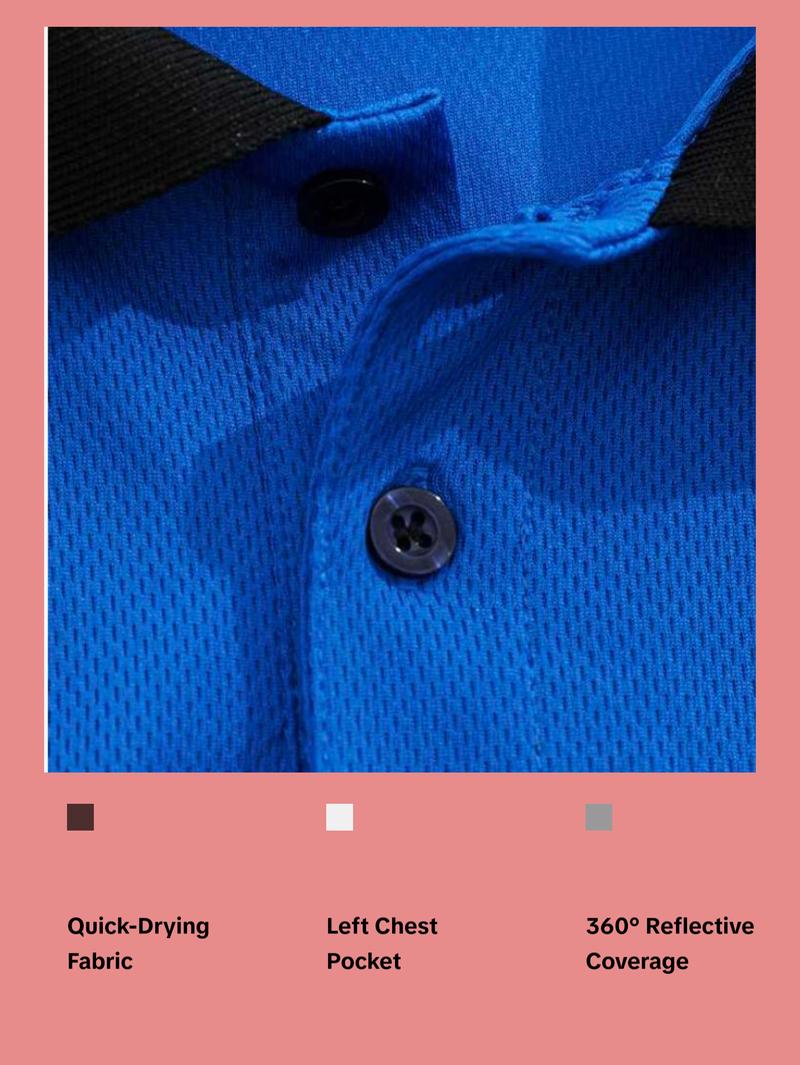 Men's Safety Polo Shirt with reflective tape, ANSI Class 2 standard