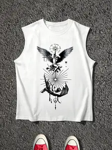 Men's Casual Sleeveless Vest, Perfect for Various Occasions, Travel & Home Wear, Comfortable Fabric, Geometric Pattern, Fitted Style