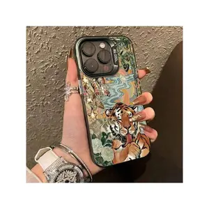 Fashionable Tiger Pattern Creative Mobile Phone Case Luxury Designer Suitable For IPhone17/IPhone17 Air/IPhone17 Pro/IPhone17 Pro Max/16 Pro Max/15 Pro Max/14 Pro Max/13 Pro Max/12 Pro Max/11 Pro Max,Personalized Durable Accessori For Styl Ish Phone Users