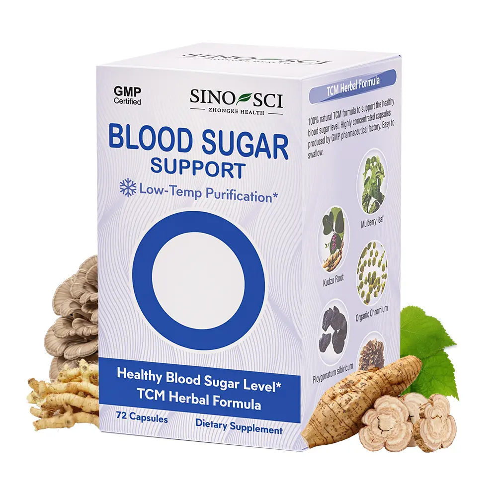 Sino-Sci Blood Sugar Formula Supplement, Cardiovascular Health, 5-IN-1 Natural Herbal Formula, 72 Caps