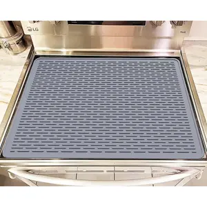 Heat Resistant Silicone Stove Top Mat, XL Glass Cooktop Protective Cover, Waterproof Non-Slip Dish Drying Pad, Multipurpose Kitchen Counter & Electric Stove Surface Guard