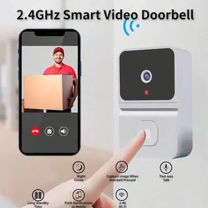 Smart Video Doorbell Wireless Rechargeable Video Intercom 2.4G WiFi Security Camera with Night Vision , 2-Way Audio, Mobile APP Remote Control, Built in Energy Efficient Rechargeable Battery Rechargeable Battery for Home Automation System