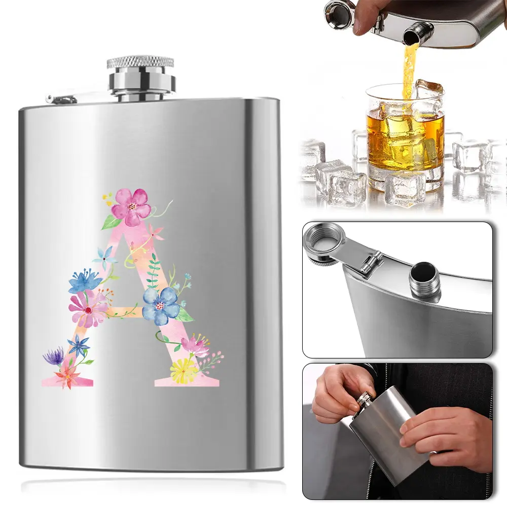 Stainless Steel Hip Flask, 8oz Portable Design, Perfect for Travel & Camping, Durable Wine & Whiskey Flask, Personalized Gift Idea, Camping Gear