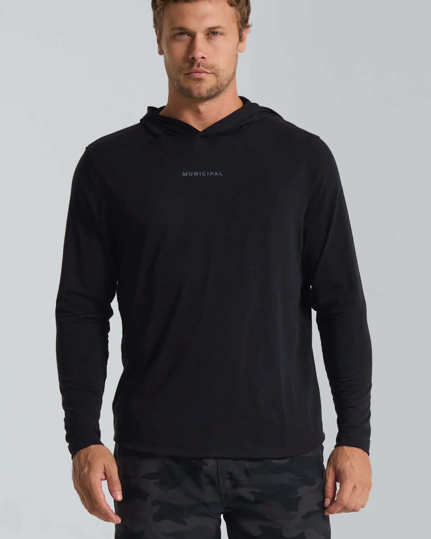 Sport Utility LS Hooded T-Shirt Gym Sweatwear Gym Workout Tops Fitness Top