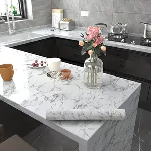 1 roll of self-adhesive imitation marble-patterned wallpaper - 40 cm x 200 cm - Easy to clean, suitable for Interior Walls, living rooms, kitchens, bathrooms, commercial spaces, tabletops, etc.