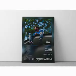 J Cole 2014 Forest Hills Drive Rap Album Cover Poster, Artistic Graphic Paper Wall Art, Home Decor for Room Decoration