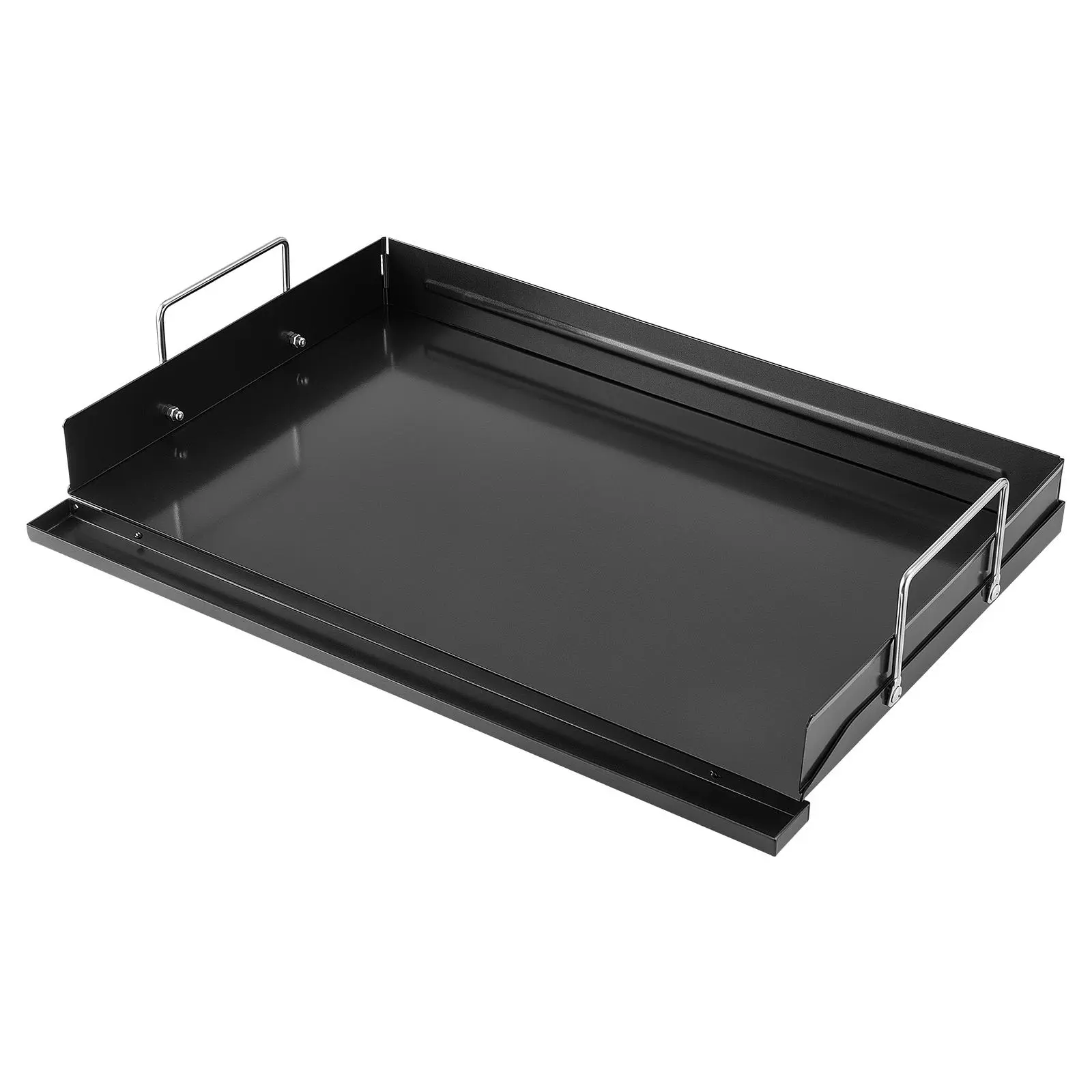 VEVOR Pre-Seasoned Carbon Steel Griddle - 24x16 in Flat Top Plate with Handle, Even Heat Distribution, Non-Stick Portable Cookware for Barbecue Cooking Kitchen, Grilling Barbecue Accessories, Family Cookers