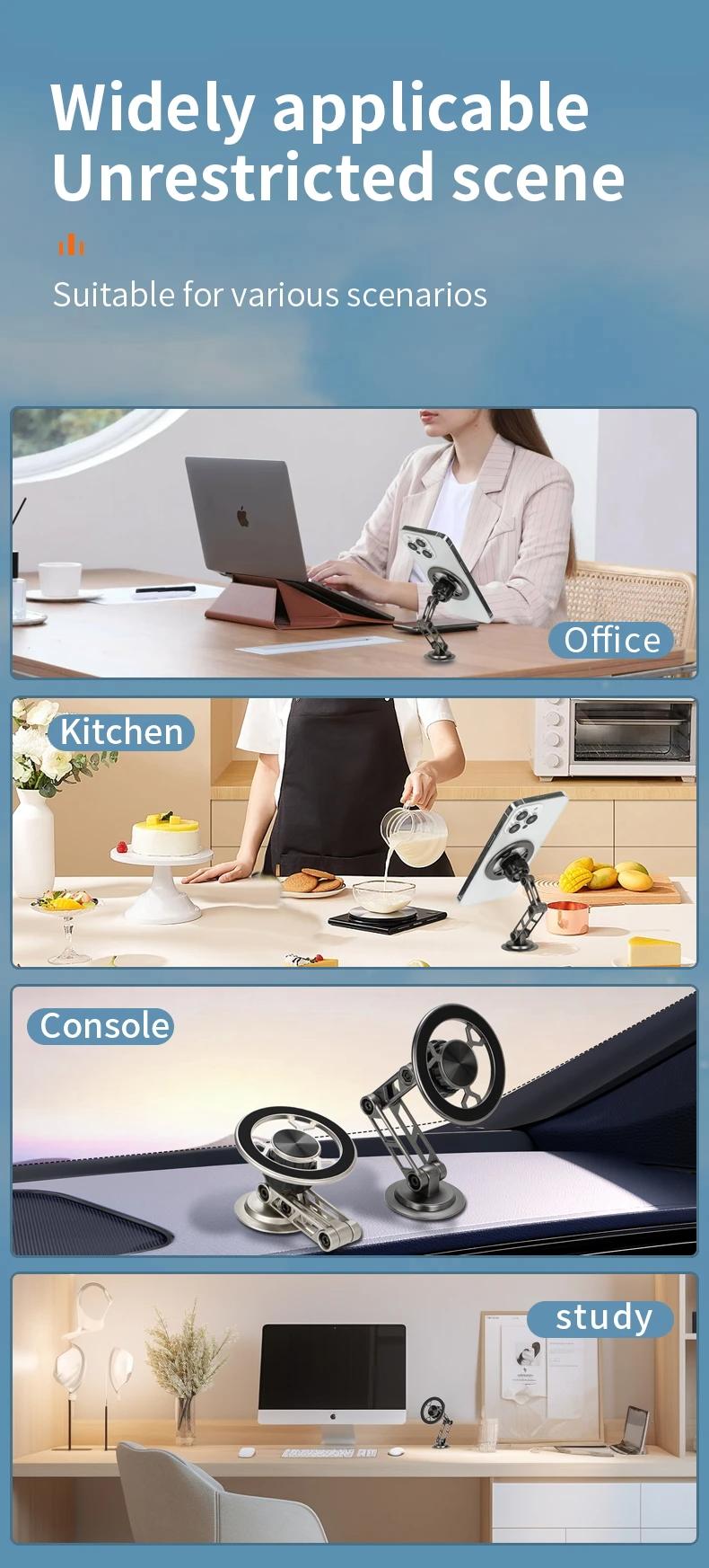 All-Metal magnetic Bracket for Car Phone360Degree Rotating Accessory foldable with ventilated Magnet GPS Cars Accessories for Phones magnetic car phone holder foldable  phone Fall Car Universal Phone Holder Dashboard Automotive Windshield