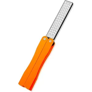 sharpener Pocket Sharpening Stone #400/600 Double Sides Folding Portable Orange - 1 count