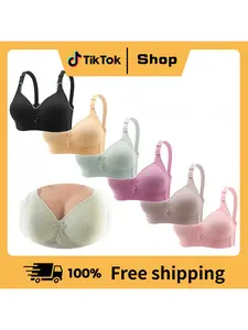6-piece set discountWomen's Adjustable Strap Push Up Bra, Elegant SoftComfortable Breathable Adjustable Hook & Eye LingerieTop for Daily Wear, Wireless Lingerie for All Seasons, BraSets, Bra Pack, Breathable Fit Bra