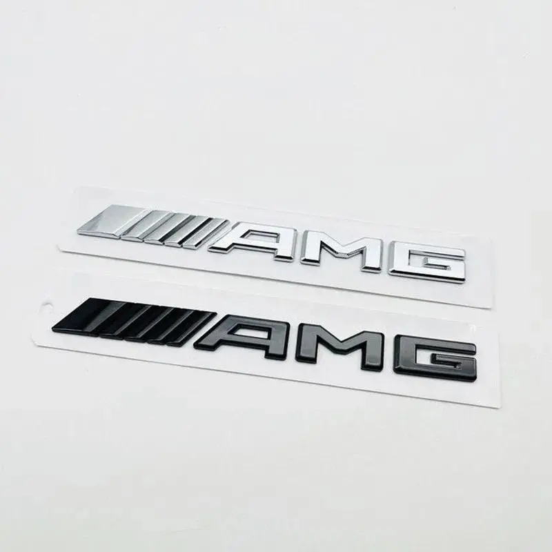 1pcs 3D ABS Black Logo AMG Emblem Letters  trunk Badge For Mercedes Benz W204 W205 W176 W177 W212 W213 AMG Sticker Accessories