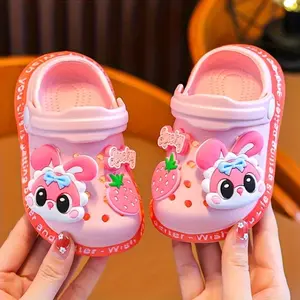 Girls' Summer Cartoon Soft-Soled Toddler Slippers with Closed Toe, Non-Slip Girls' Clogs