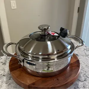 Princess House Cacerola Vida Sana 2.5QT Stainless Steel Cookware with Secure Lid for Healthy Cooking