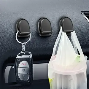 Maximize Your Car Interior Space with 4pcs Handy and Convenient Sticker Hooks for USB Data Cable, Keys, Masks, and Storage Car Storage Organizers