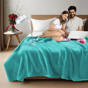 Stain-Proof Teal Blanket for  Moments  Size 80'' x 60'', Bedding Cover and Protection for Love Activities