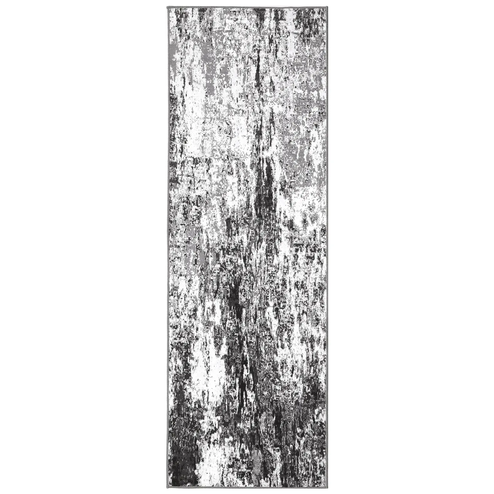 2x6 ft Low-Pile Casual Area Rug - Foldable Polyester Patterned Statement Floor Mat, Grip Bottom, Machine Washable, Splash Ink Rug Style for Indoor Home Decor Hallways