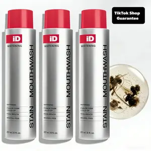 iD Stain Whitening Mouthwash 237ml | Teeth Whitening, Freshens Breath & Inhibits Bacteria Growth with Essential Oils | Portable for Daily Use | Whiten. Freshen. Deep Clean.