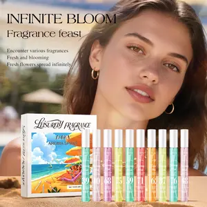 10-Piece Summer Brazilian Romantic Perfume Set, Vanilla Caramel Amber Fruit Scent, Perfect Gift for Women,Fragrance Mist Set