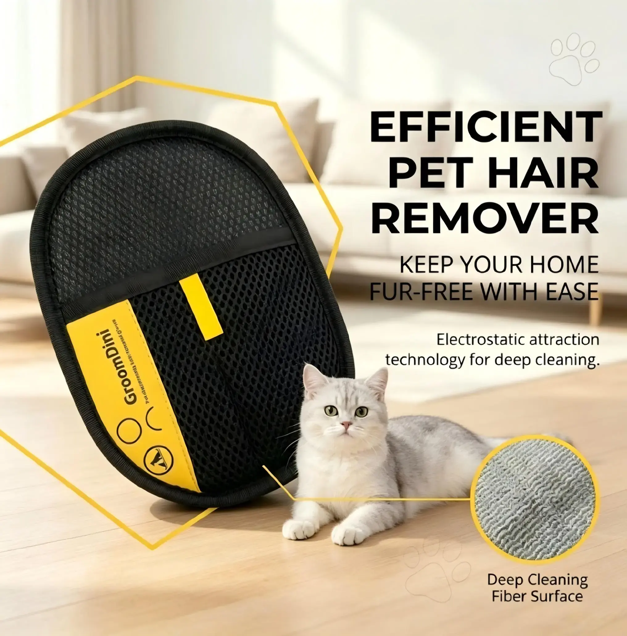 Pet Hair Cleaning And Collection Gloves Pet Double-sided Multi-functional Beauty Glove Tool Reduce The Pressure Of Pet Ownership