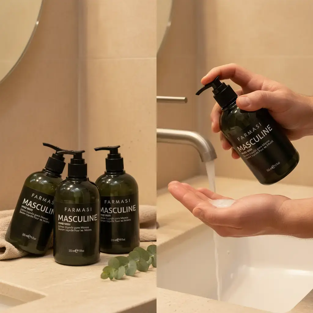 Farmasi Masculine Hand Wash 325ml - Liquid Soap for Men - Jabón Líquido para Manos - Savon Liquide Pour les Mains