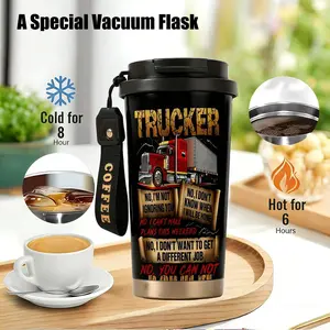 1pc 18oz Stainless Steel Tumbler with car Design - Leak-Proof, Rust-Resistant, Shatterproof Coffee Mug, Coffee Thermos for Office, Camping & Indoor Use - carThemed Gift Idea, Office Drinkware, Cowboythemed Graphics, Leakproof Lid, Durable Drinkware