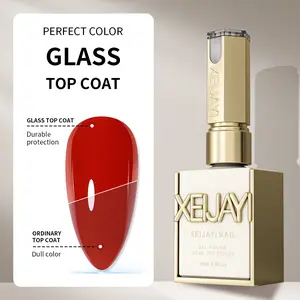 XEJAYI Glass Gel Top Coat High Shine No Wipe Durable Protection Perfect Color for Manicure Easy Application