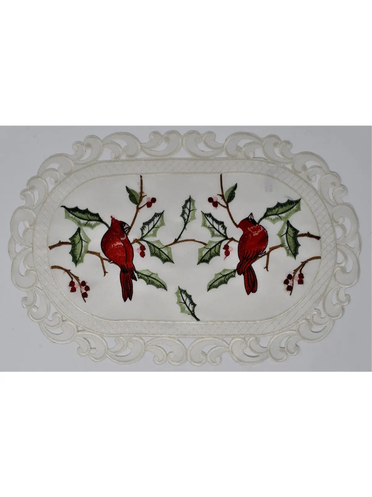 Sinobrite H9368 Rectangular Tableware Placemat, 12x18 in. Cardinal Motif for Holy Occasions