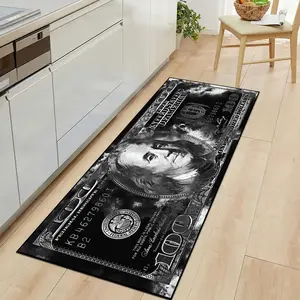 Kitchen Mat with Vintage Dollar Bill Print, Soft Low-Pile Design, Non-Slip Kitchen Rug for Comfortable Cooking, Durable Rectangle Carpet for Home Use