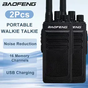 Baofeng HM-658 Walkie Talkie, 2Pcs Portable Radio 888S Latest Upgraded Version, One Pair of Handheld Intercom for Adults with Earpieces, Long Range Communication Device, Multi-Band Receiving and Transmitting