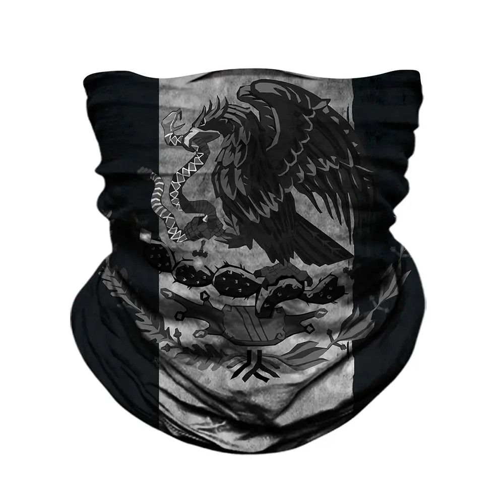 Mexico Flag Face Neck Gaiter Tube Magic Scarf Headband Multi-used Headwear Bandana Balaclava Headwrap