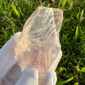 Water Clear Rose Quartz from Mozambique, Natural Heart Shaped, Healing Crystal, Heart Chakra - 46g