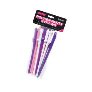 Bachelorette Party Pecker Sipping Straws - 10 Count