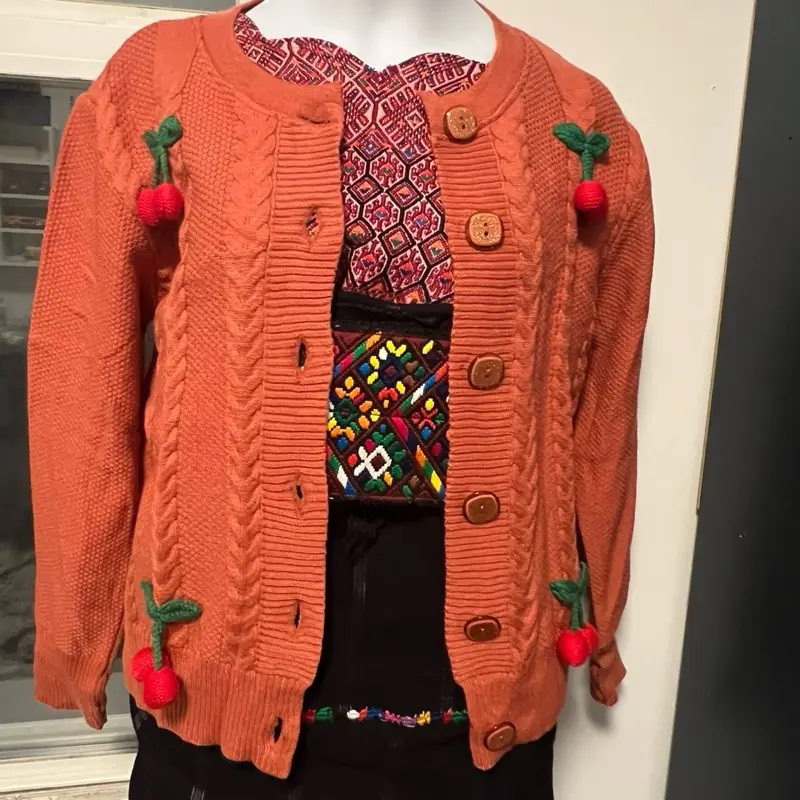 Women’s Cherry Design Cardigan, Available in Multiple Colors