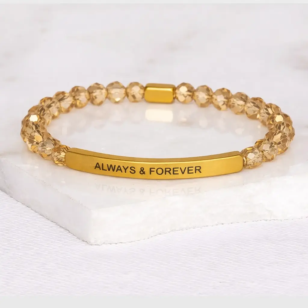 ALWAYS AND FOREVER Silver Champagne Crystal Bracelet