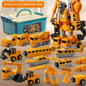 Children Magnetic Toy Car Boy Building Block Assembly Engineering Vehicle Transforming Puzzle King Kong Robot Kid Activities Toy
