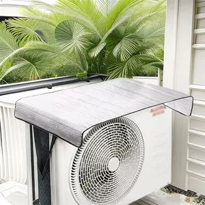 Air Conditioner Outdoor Unit Cover, Dual-Layer Aluminum Foil Insulation Sunshade, Waterproof Rainproof Condenser Cover, Energy Saving, Long Lifespan