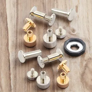 Heavy Duty Metal Binding Screw Rivet Kit for Leather Craft, DIY Wallet/Album Repair, Industrial-Grade Brass Fasteners, Multipurpose Desk Calendar/Menu Fixing, 10/20 Pcs, Durable Office/Home Tool Set