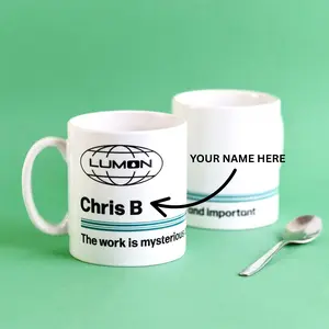 Personalized Lumon Industries Mug - Add Your Name, Lumon Industries Mug, Macrodata Refinement, Severance Mug Two-Tone Coffee Mug, Lumon Movie Inspired Mug, Lumon Fan Gift