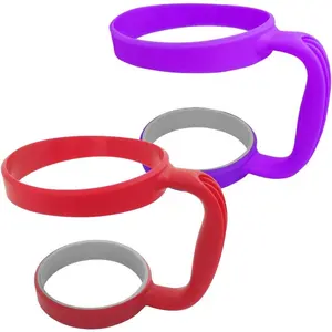 2 Pack Tumbler Handle for 30oz Cups - Compatible with Yeti, RTIC, Ozark Trail, SIC, Chillr, Kodiak & More, Red & Purple Set